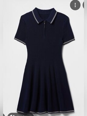 NWT Gap Rib Sweater Polo Mini Dress Navy Small